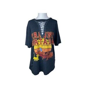 Disney Hakuna Matata Shirt Womens Extra Large Gray Short Sleeve Graphic Print